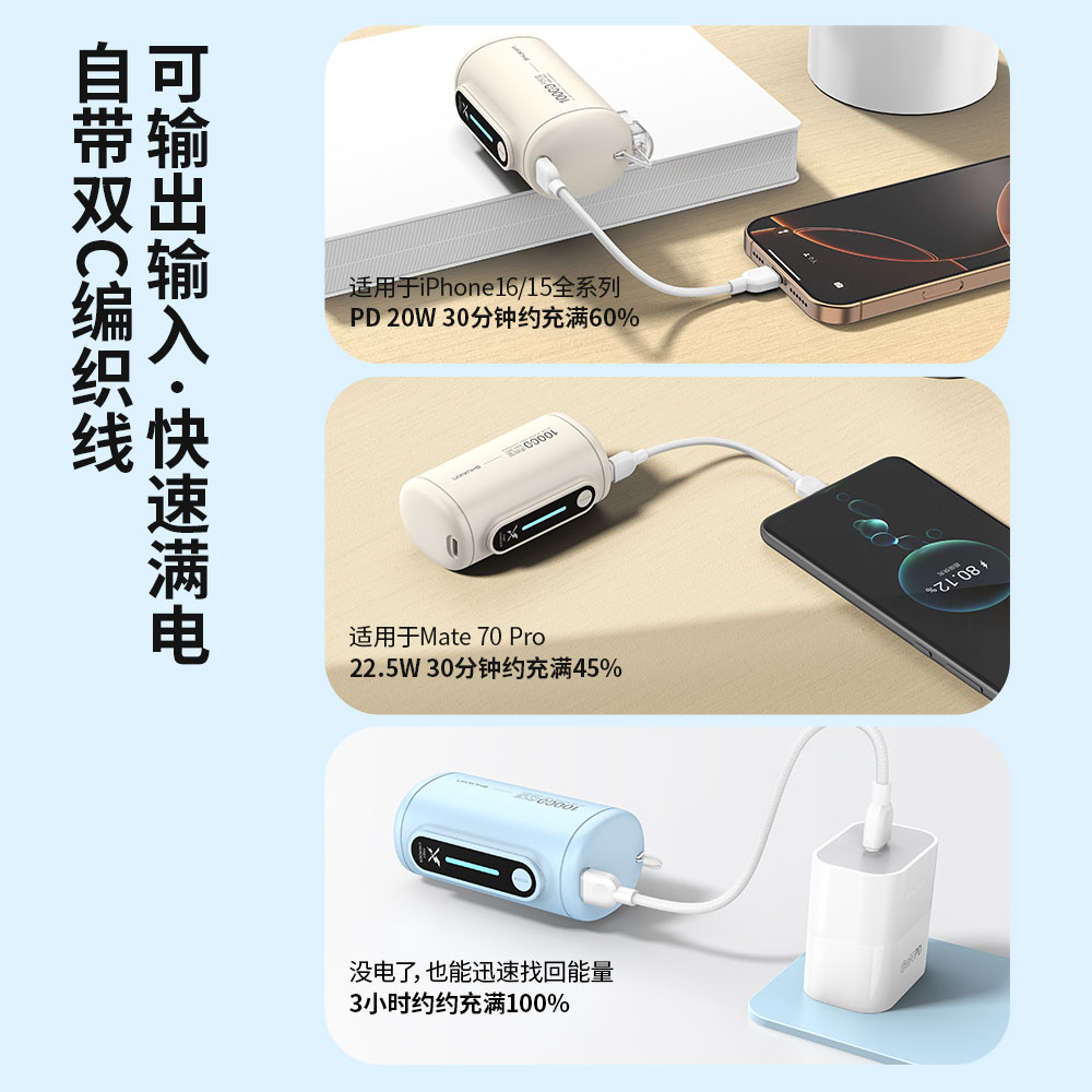 PN84 闪充宝84 10000mAh-自带CC线挂绳 - 图片 4